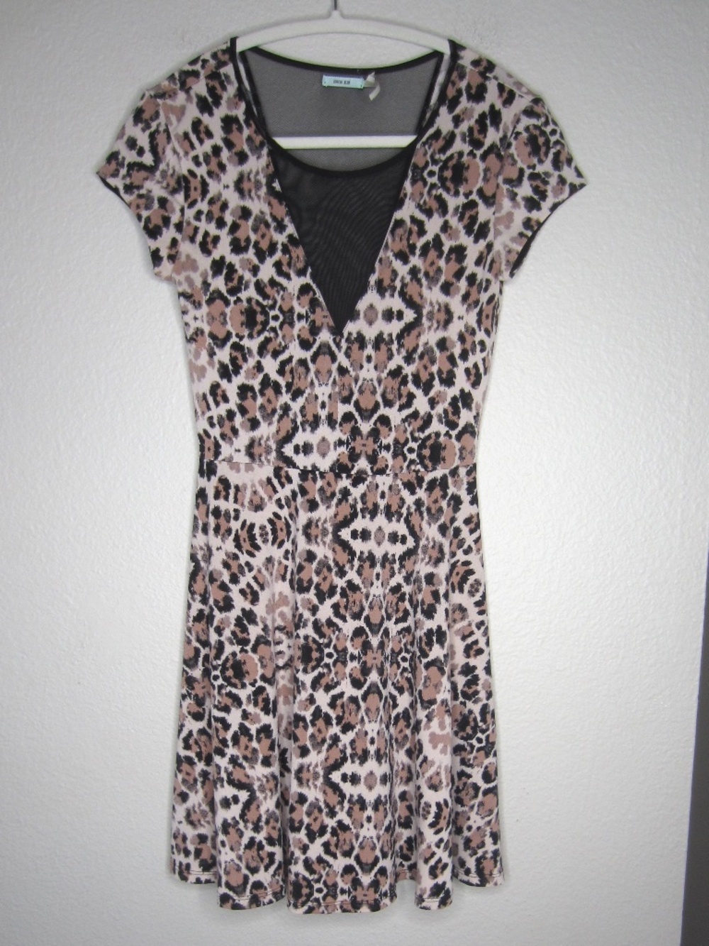 Kimchi Blue women's leopard print black mesh dress - size Small